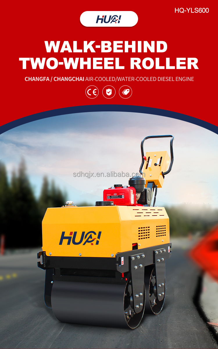 0.5 Ton Hand Compact Mini Road Roller with Travel Speed 0-4km/h and Hydraulic Pump Danfoss