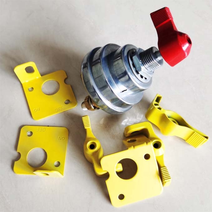 Standard OE NO. Year Universal Lockout Lever Kit for Car Battery Master Disconnect Switch in Yellow Red and Silver