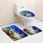 Dolphin Beach Toilet Seat Cushion Anti Skip Toilet Tank Cover Set
