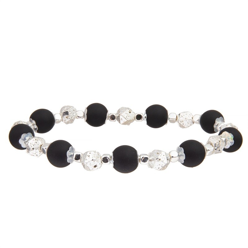 Miami Style Silver Chain Link Bracelet Magnetic Buckle
