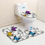 Dolphin Beach Toilet Seat Cushion Anti Skip Toilet Tank Cover Set
