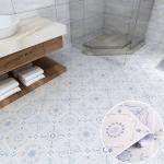 Household Bathroom Floor Sticker Tiles PVC Vinyl Floor Sticker Wall Decoration