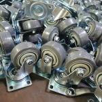 4 Inch Soft Thermplastic Rubber Wheels Grey TPR Ball Bearing Stem Caster Wheels