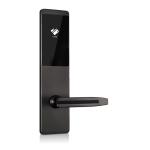 RFID Card Mechanical Key Hotel Smart Locks Smartphone Access Black Aluminium