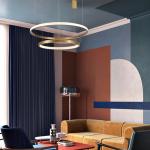 Modern Hanging Led Clear Acrylic Circle Ring Pendant Light Nordic Stairs Living