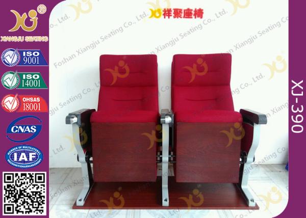 Aluminum Alloy Base Legs Auditorium Theatre Seating With Ash Wood Veneer