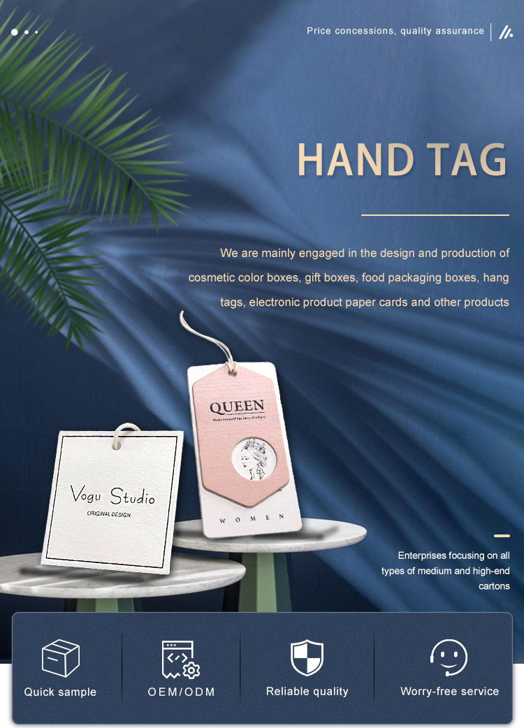 Luxurious Foil Stamping Spot UV Personalized Hang Tag Pantone Color