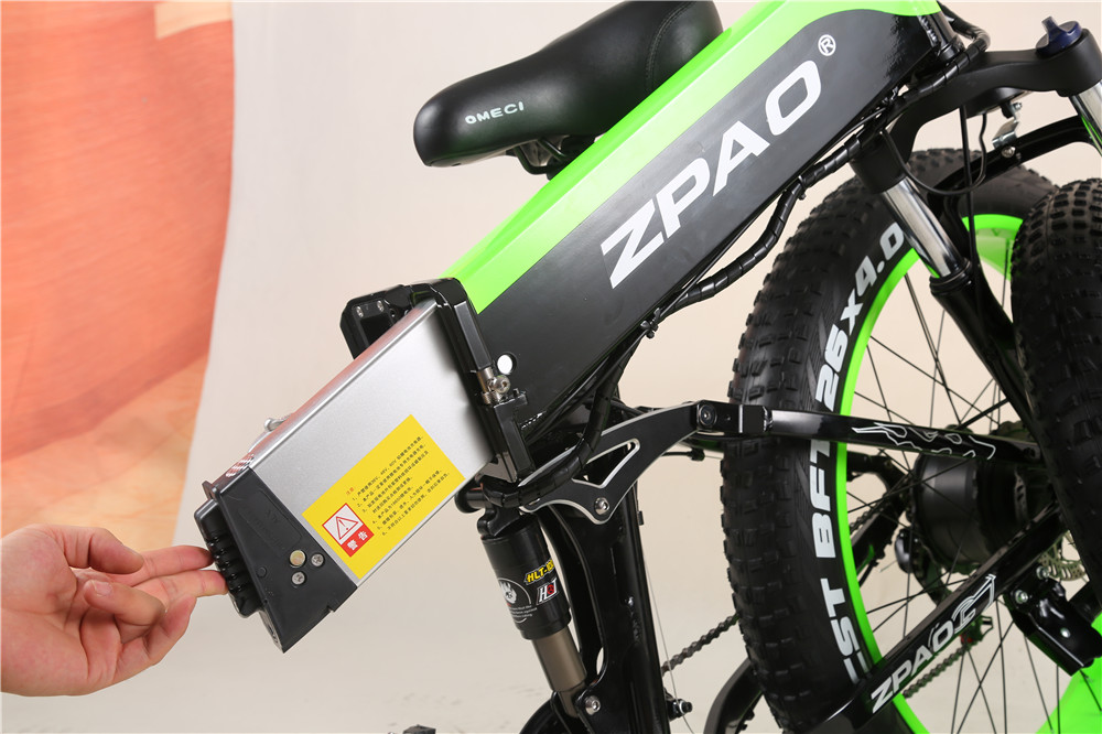 48V 12AH 500W Folding Electric Bicycle With 26"*4.0 Fat Tyre Foldable Lithium Battery