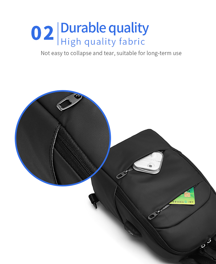 ISO9001 Anti Theft Men Shoulder Bags With USB Charging
