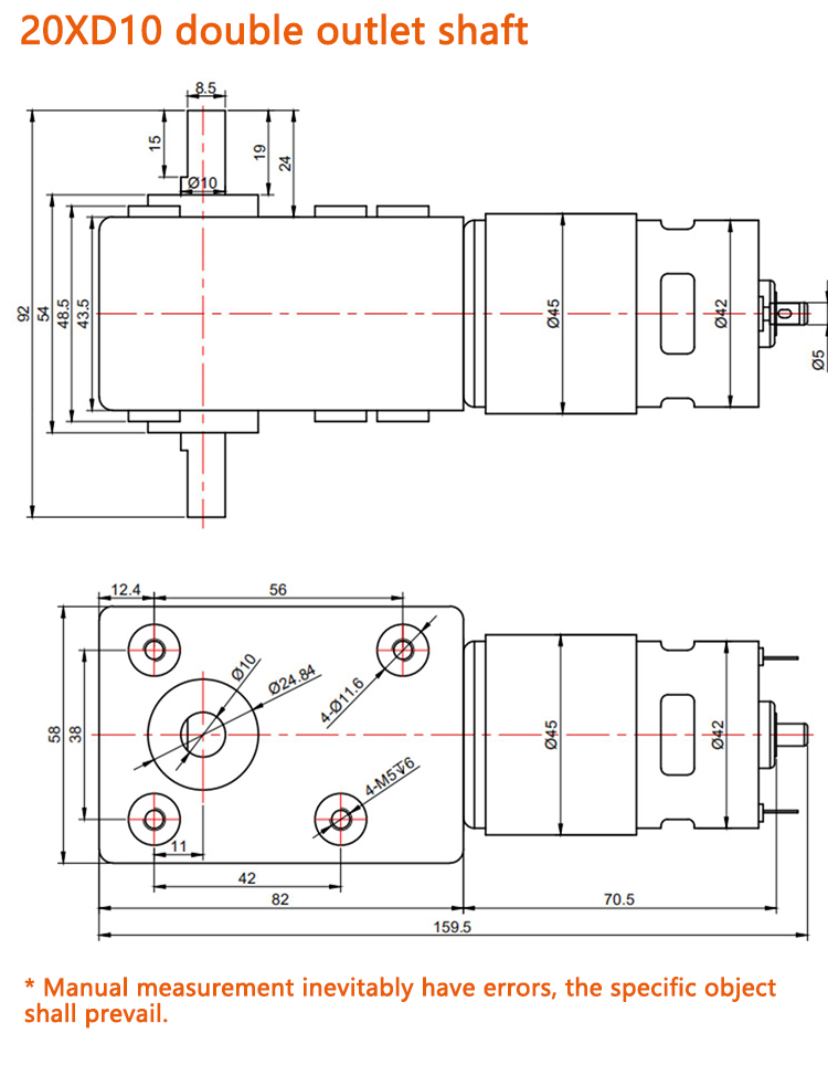 Factory High Torque Direct Sale Double Shaft Electric 12V 24V 775 Brushed Dc Motor For Power Tools