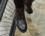 Fashion Ankle Genuine Warm Leather Boots , Work Shoes For Men Lace Up Closure