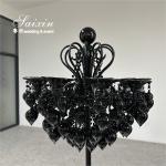 Glass Candelabra Black Wedding Candle Holder For Event Centerpieces