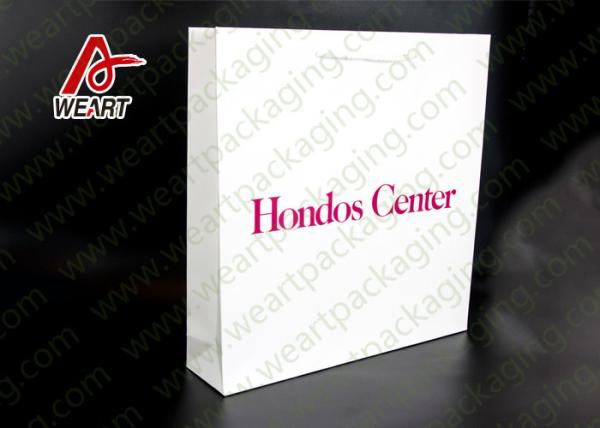 White Card Paper Material Promotional Carrier Bags , Branded Promotional