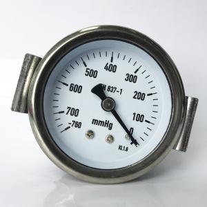 Wholesale 63mm Vacuum Pressure Gauge 760 MmHg Brass Connection U Clamp Pressure Gauge from china suppliers