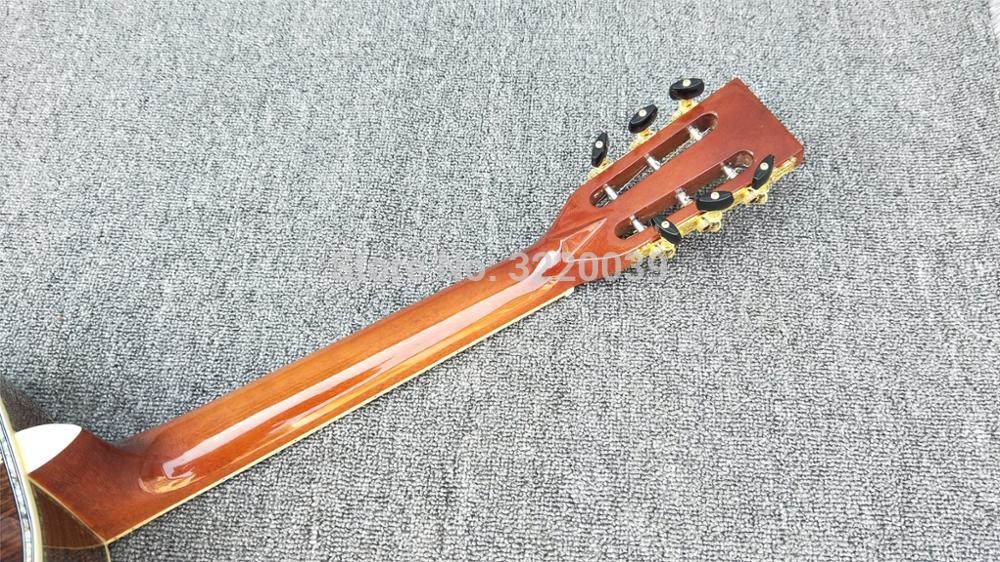 39" 000 Style Acoustic Guitar,Ebony Fretboard,Abalone inlay,One piece of neck,Solid Spruce top acoustic guitar