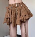 Clothing Manufacturers For Small Orders Women'S Irregular Skirt Zipper Brown Low