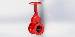Wholesale Red Resilient Seated UL FM Gate Valve Flange Groove Connection Available from china suppliers