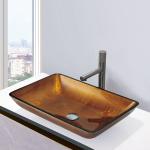 Gold Countertop Mounted Bathroom Wash Basins Smooth Interior And Exterior
