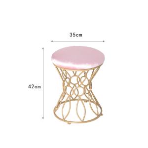 Wholesale Indoor Gold Velvet 35cm Stainless Steel Ottoman Dirt Resistant from china suppliers