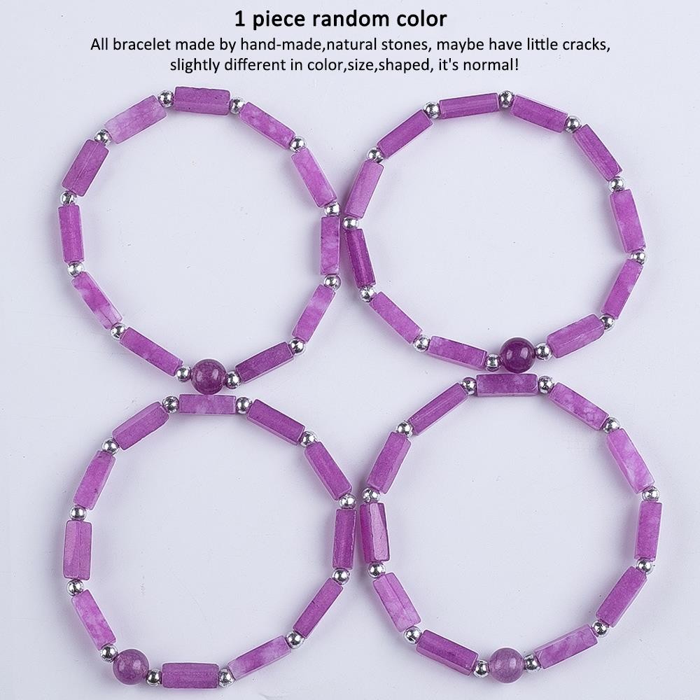 3mm/8mm/13mm Rectangle Bead Healing Energy Crystal Gemstone Bracelet