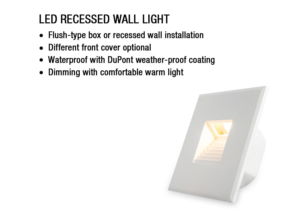 ROHS 2700K Recessed Indoor Stair Lights , Multi Scene Recessed Wall Light Fixtures