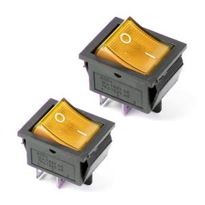 China 16a On Off Double Pole 4 Pin Rocker Switch With 12v Light on sale