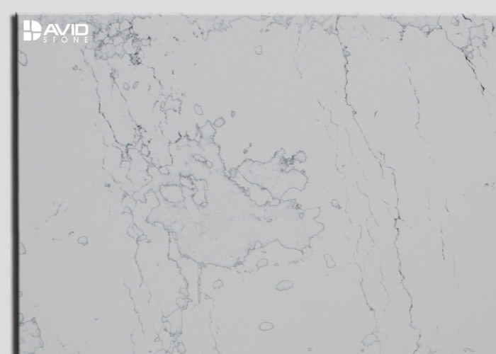 20/30mm Shinning White Quartz Stone Slab For Bench Top Aging Resistance