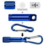Carabiner LED Emergency Flashlight 1 Mode Metal Material Cell Botton Battery