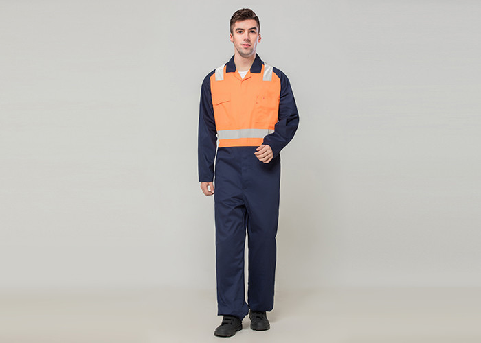 Double Stitching Safety Work Clothes High Visable Orange Jacket Bib Pants Suit
