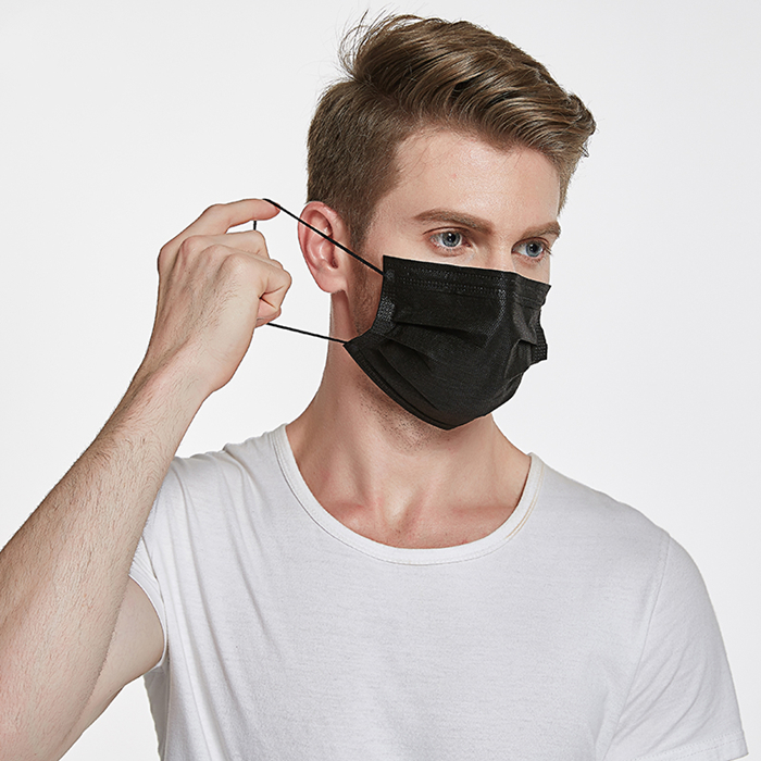3/4 layer Black Disposable Face Mask Factory Direct Sales Black Disposable Face Mask