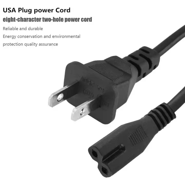 XianDa customized 250V 10A 2 Pin long pc Wire Extension Power cable supplies dyrerEU Universal ac 360 tv Power Cord