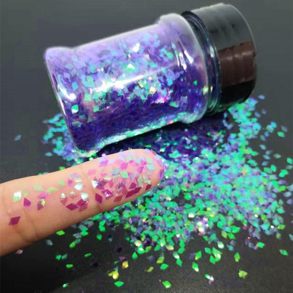 Fashionable Rhombus Shape Glitter Shaker Bottle Package with Purple Diamonds