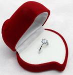 Heart Trinket Small Jewelry Velvet Box Red Color Recycled For Wedding