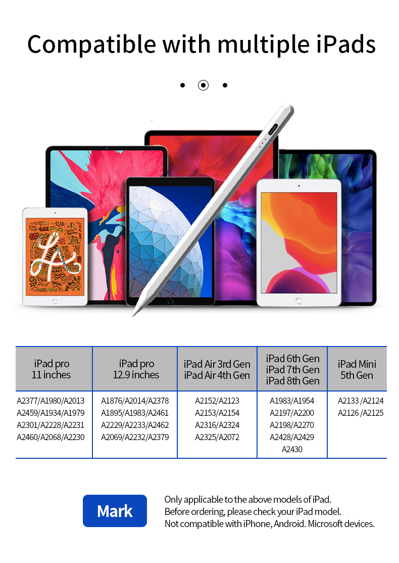 POM Active Capacitive Stylus Digitizer Pen For Apple Android IOS Ipad