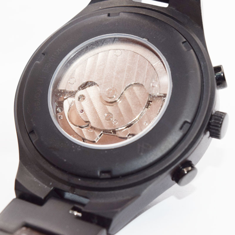 Black Sandalwood Automatic Wrist Watch Stainless Steel Chronograph Men'S Watch