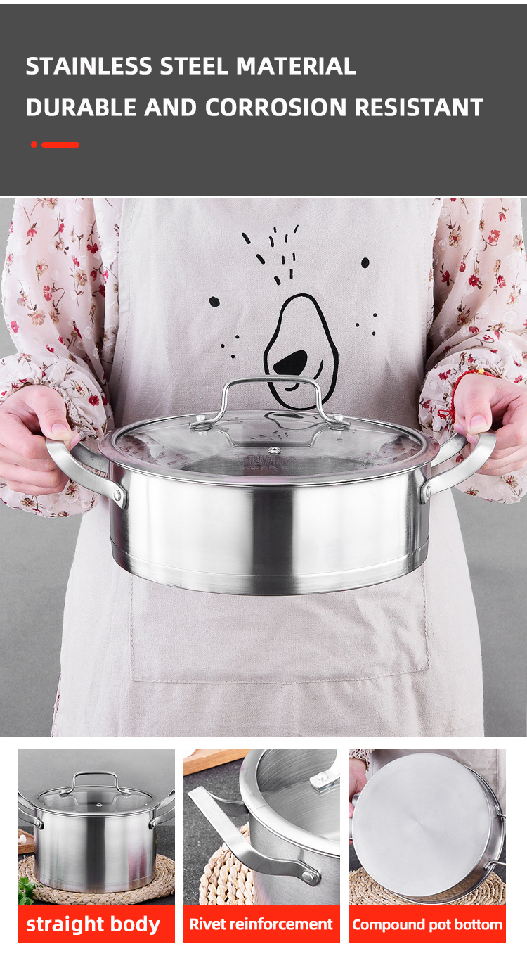 New Arrival Stainless Steel Kitchen Cookware Sets Pots And Pans Saucepan Pot Set Cookware Set Cooking