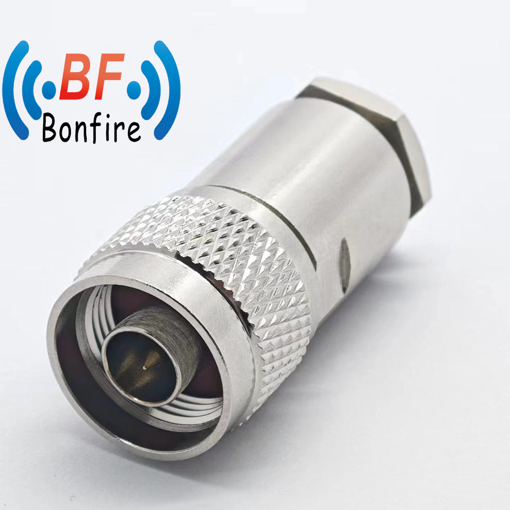 DC-11GHz N Male Straight Clamp LMR 400 Captive Type RF Connector