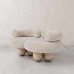 Fabric Leisure Chair Flannel Solid Wood Special-Shaped Single Sofa Love Seat