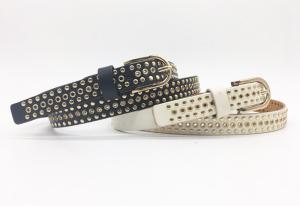 Wholesale Light Weight Womens Studded Leather Belt With Gold Buckle 3/4&quot; Width from china suppliers