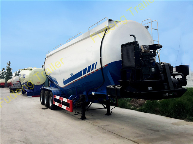 Customized Tri-Axles V shaped Bulk cement tanker trailers for transporting Bulk cement