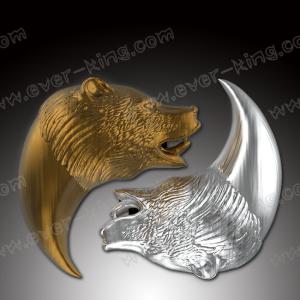 Wholesale Silver Golden Collections Bear Head Zinc Alloy Medal Label from china suppliers