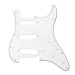 3Ply 11-Hole SSS Electric Guitar Pickguard white pearl Scratch Plate for