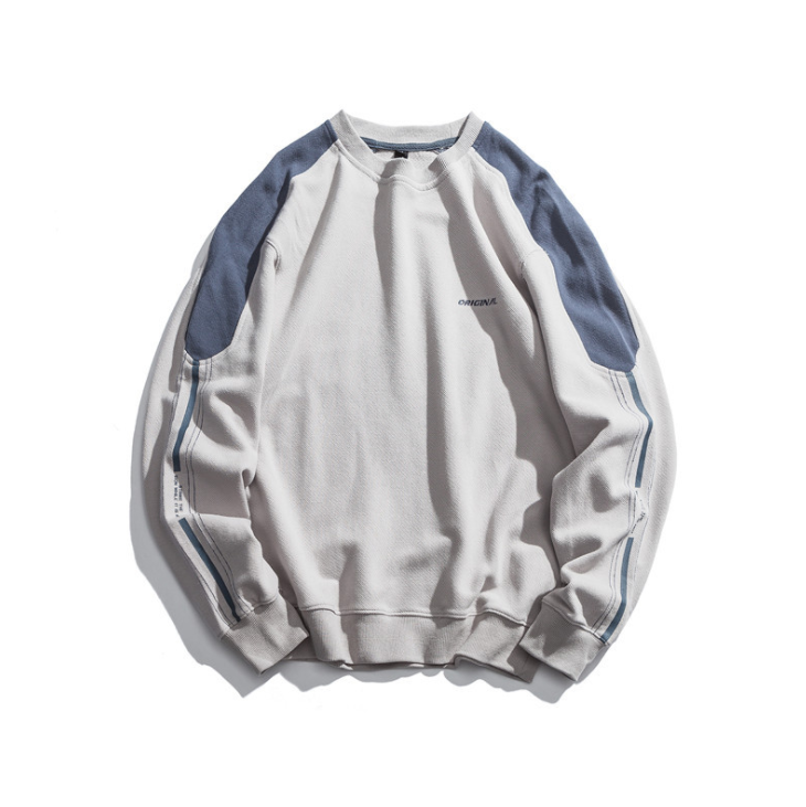 Contrast Color Mens Oversized Pullover Hoodie Boys Crew Neck Sweatshirt