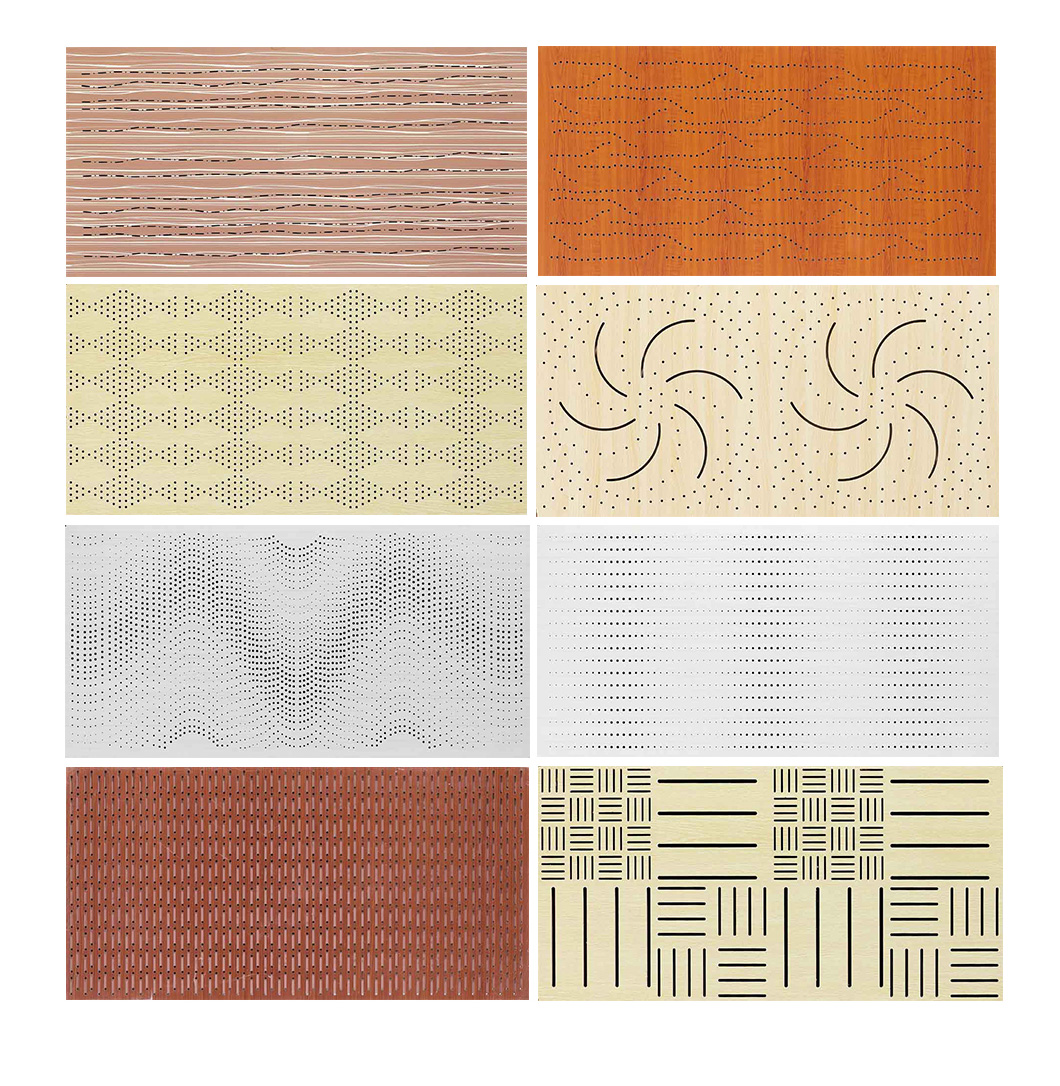 Wood Veneer Micro Perforated Acoustic Panels 12mm Thickness For Full Frequency Absorption