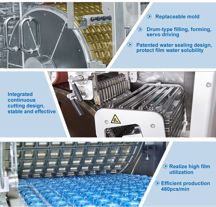 Automatic Pouch Capsule Packaging Machine PVA Water Soluble Film Washing Detergent