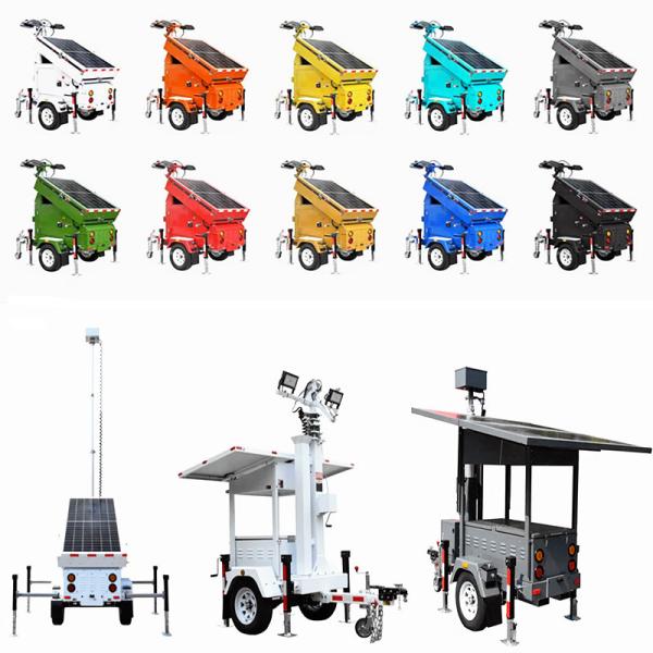 Mast Lifting Manual Winch Mobile Light Tower For Emergency Response Zones 9m Telescoping Mast Solar Light Tower