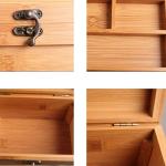 Independent Locker Double Stash Box Bamboo Jewelry Storage Box With Tray ODM
