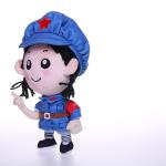 25cm Light Blue Military Uniform Short Plush Girl Doll Plush Toys