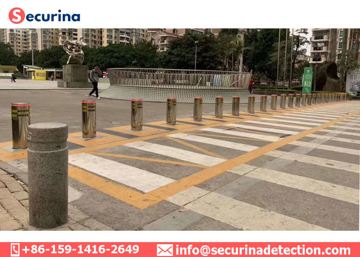 304 Stainless Steel Hydraulic Automatic Parking Rising Bollards Car Park Security Bollards