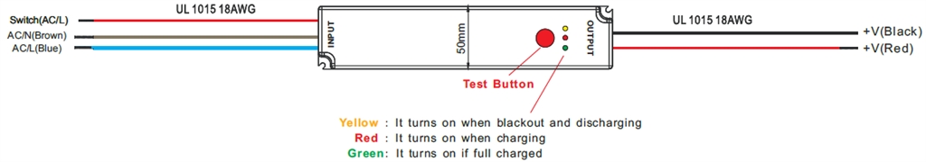 24W Emergency Constant Current Led Driver For led lighting charge 3hours